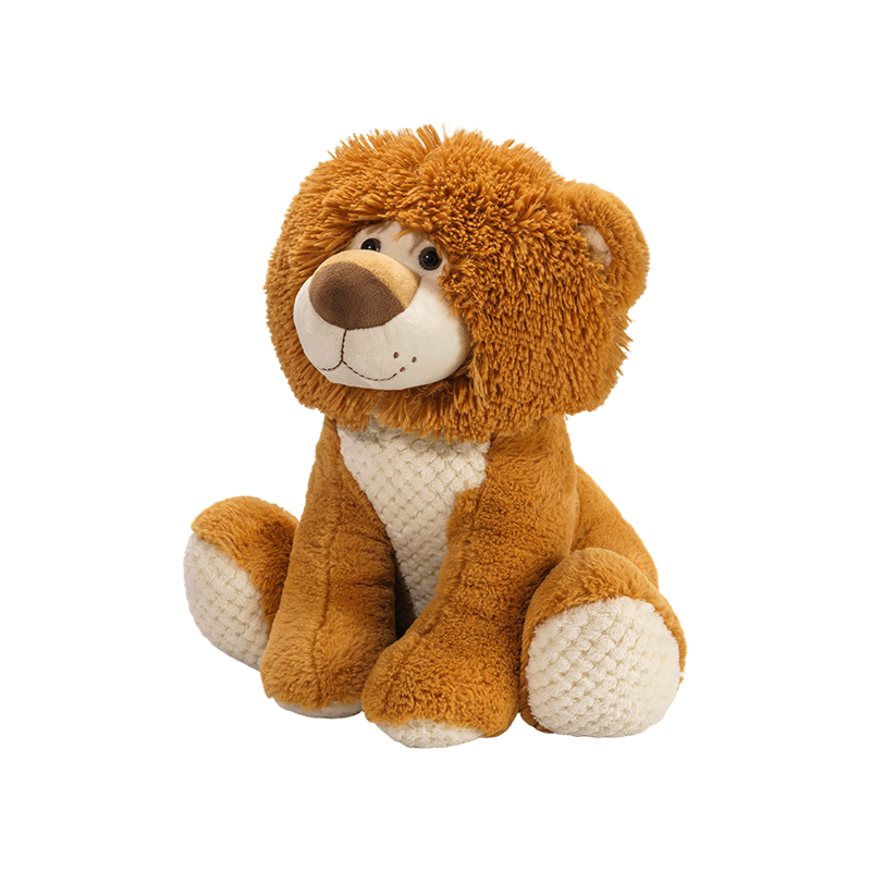 Juguetes de peluche de león de animal salvaje sentado
