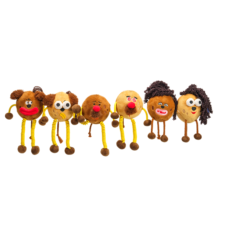 Divertidos llaveros de peluche de animales con cabeza peluda