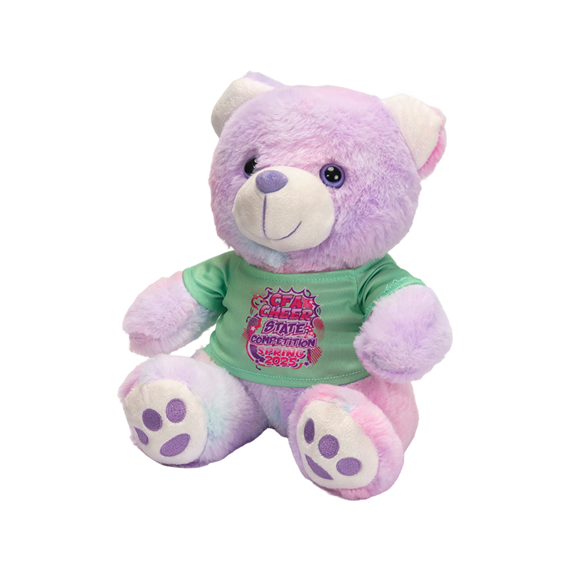 Peluches de osito de peluche vestidos de peluche de color lila