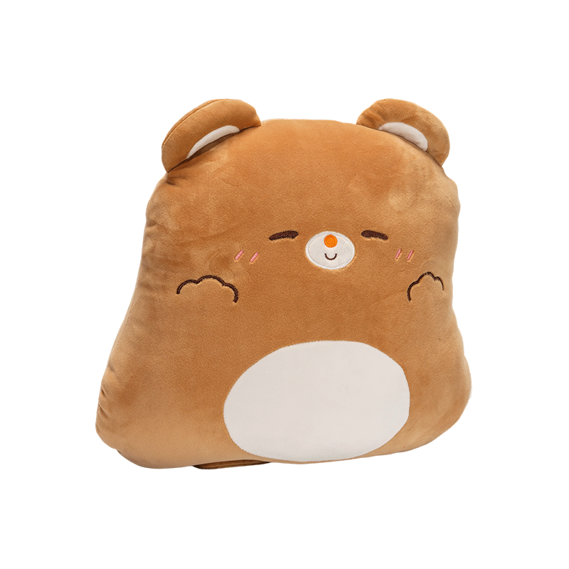 Almohadas de felpa con forma de oso marrón