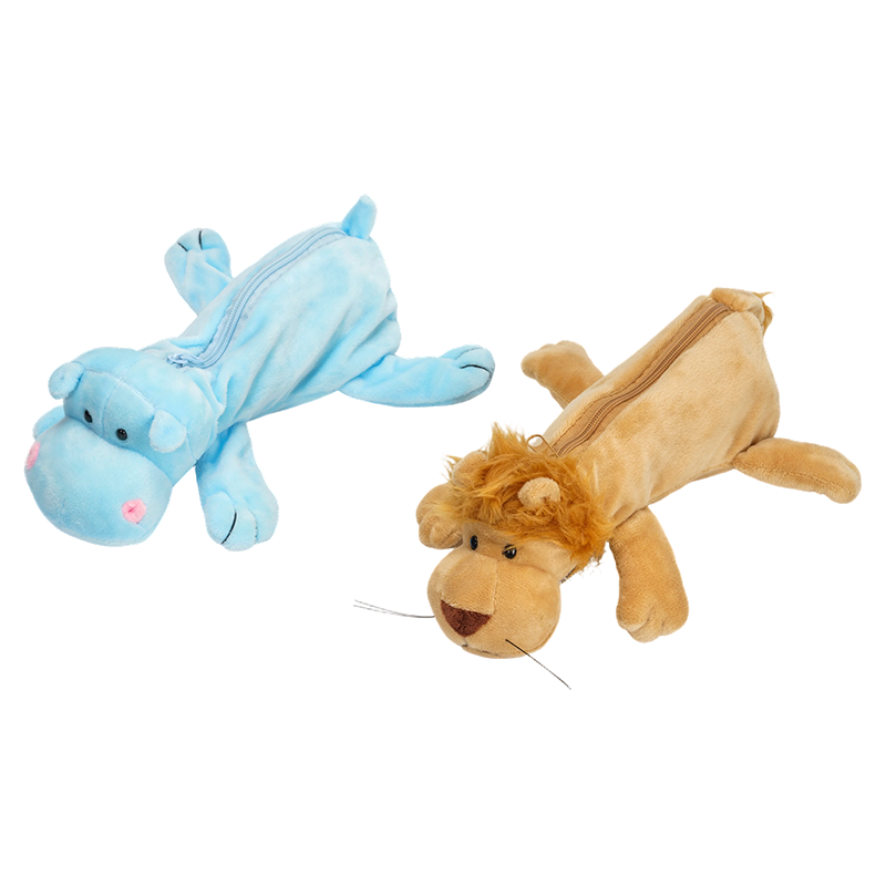 Lindos estuches para lápices de hipopótamos y leones