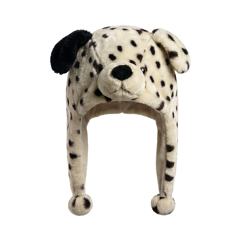 Gorro de peluche para perro en blanco y negro