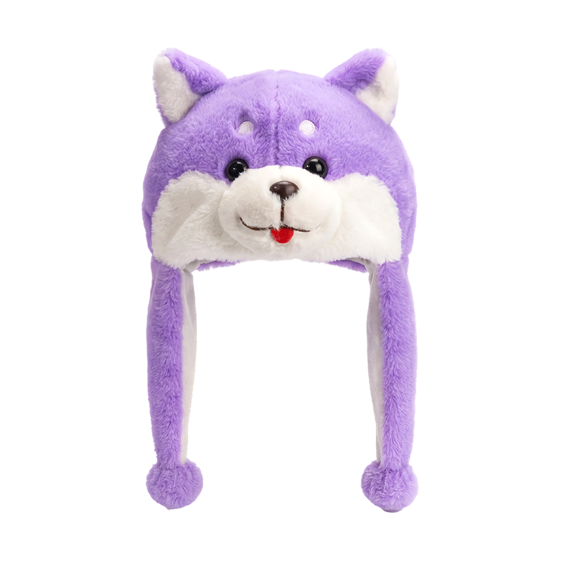 Gorro de peluche morado para cachorro