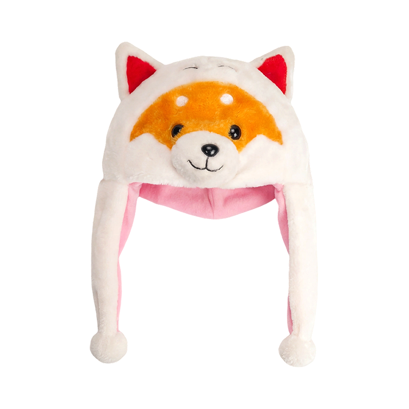 Gorro de peluche blanco para perro