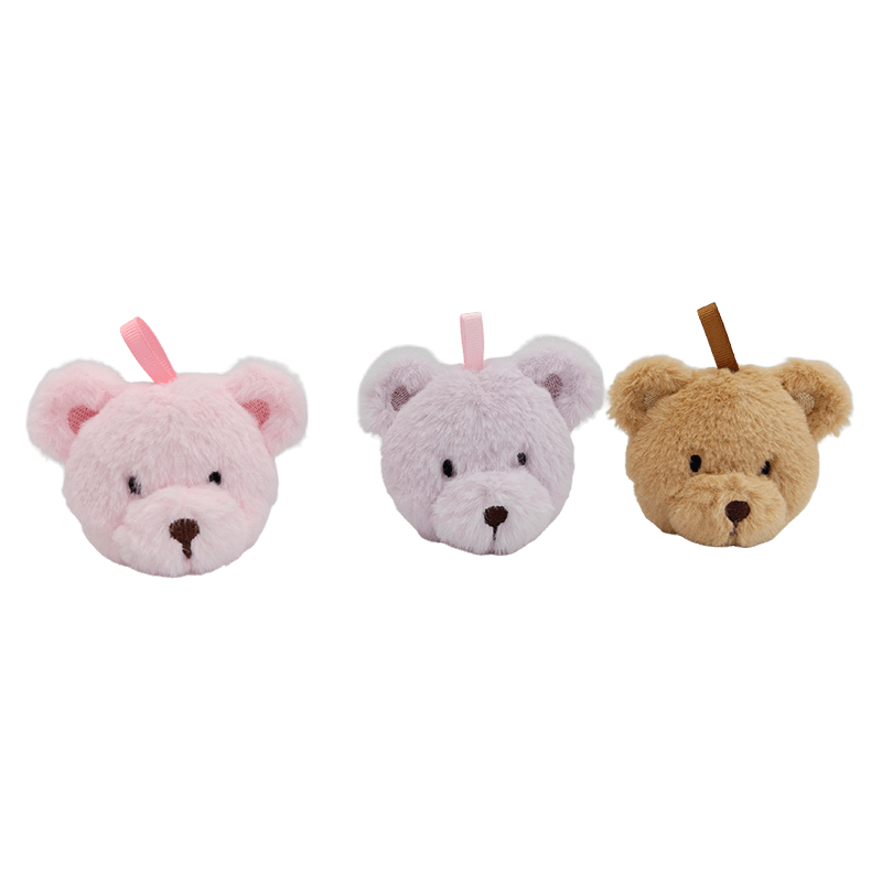 Mini cabeza de oso de peluche rellena de 3 colores, lindo colgante de felpa con cabeza de oso de peluche para bolso, llavero y accesorios de bricolaje