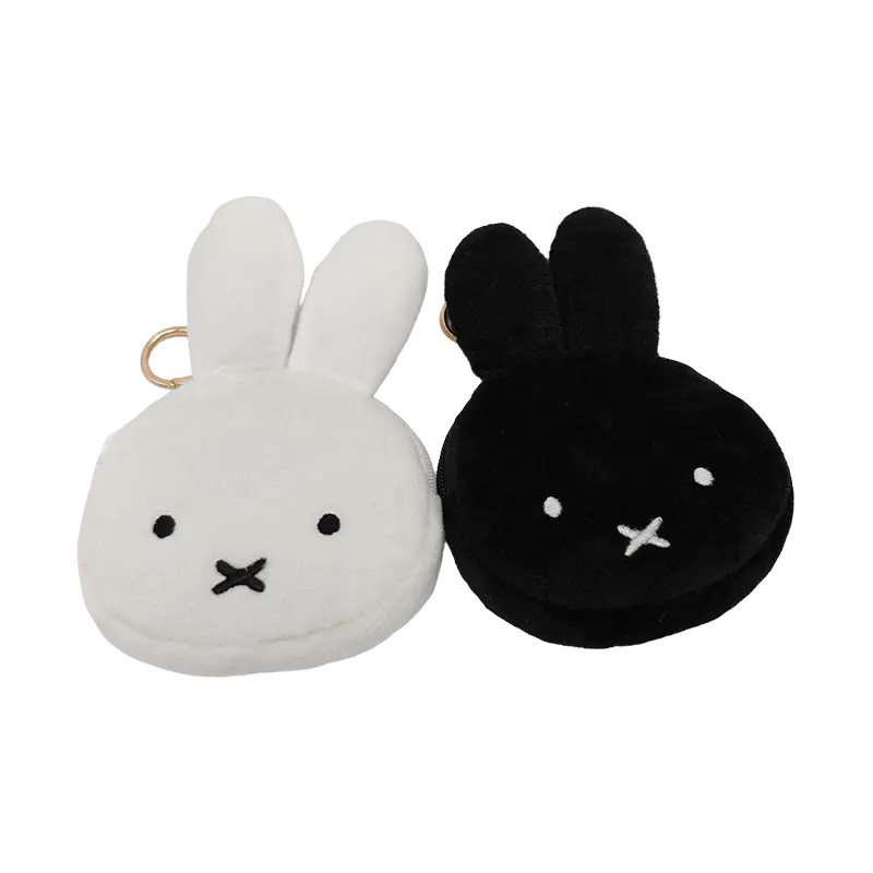 Monedero de felpa de conejito de diseñador de tendencia, Mini billetera de felpa suave y esponjosa en forma de conejo, bolsa de almacenamiento pequeña con cremallera portátil
