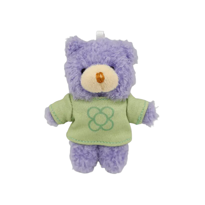 Charm de peluche con mini osito de peluche morado