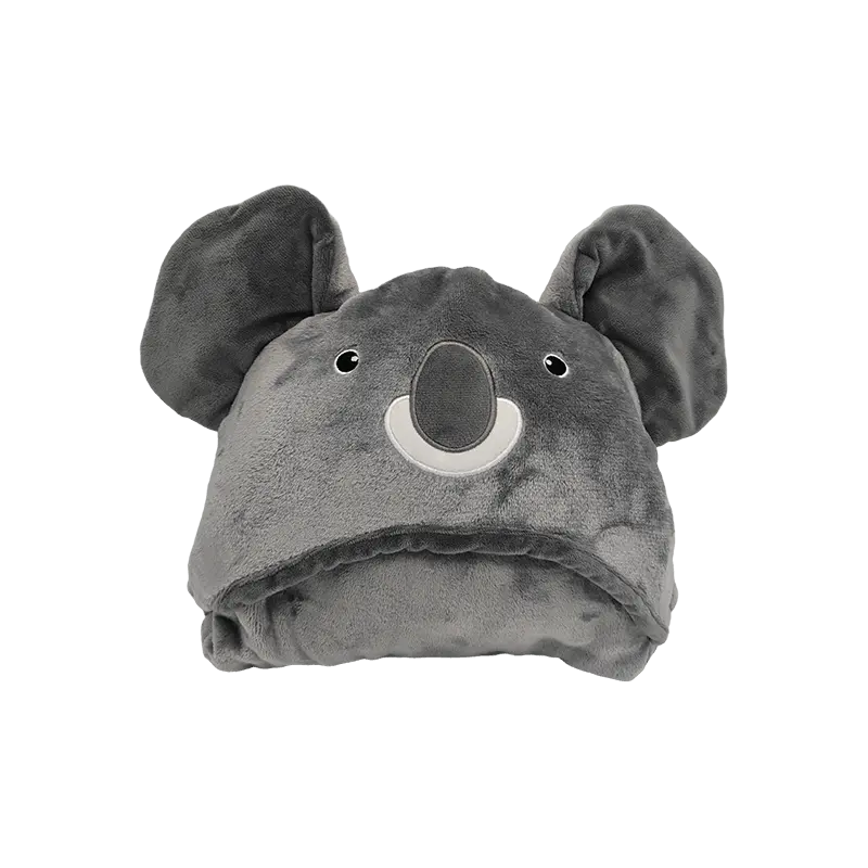 Manta de felpa 2 en 1 con capucha de Animal Koala para niños, manta cálida de Franela suave para niños pequeños